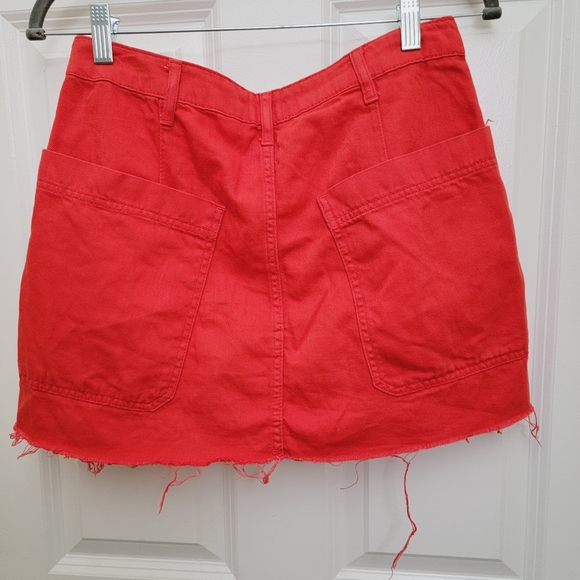 BDG Urban Outfitters soft denim mini raw hem skirt button fly - Picture 8 of 11